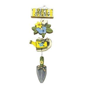 Spring Gardening Wall Hanging Watering Can Flowers